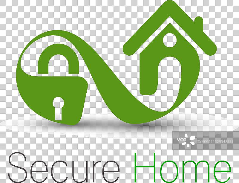 家居安全图标的锁设计标志图片素材