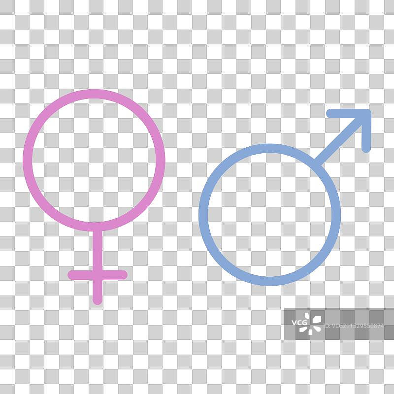 白色背景上的男女图标符号图片素材