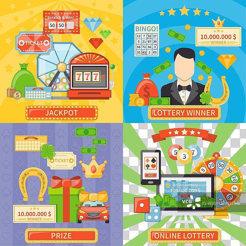 彩票和头奖 2x2 设计概念 彩票图片素材
