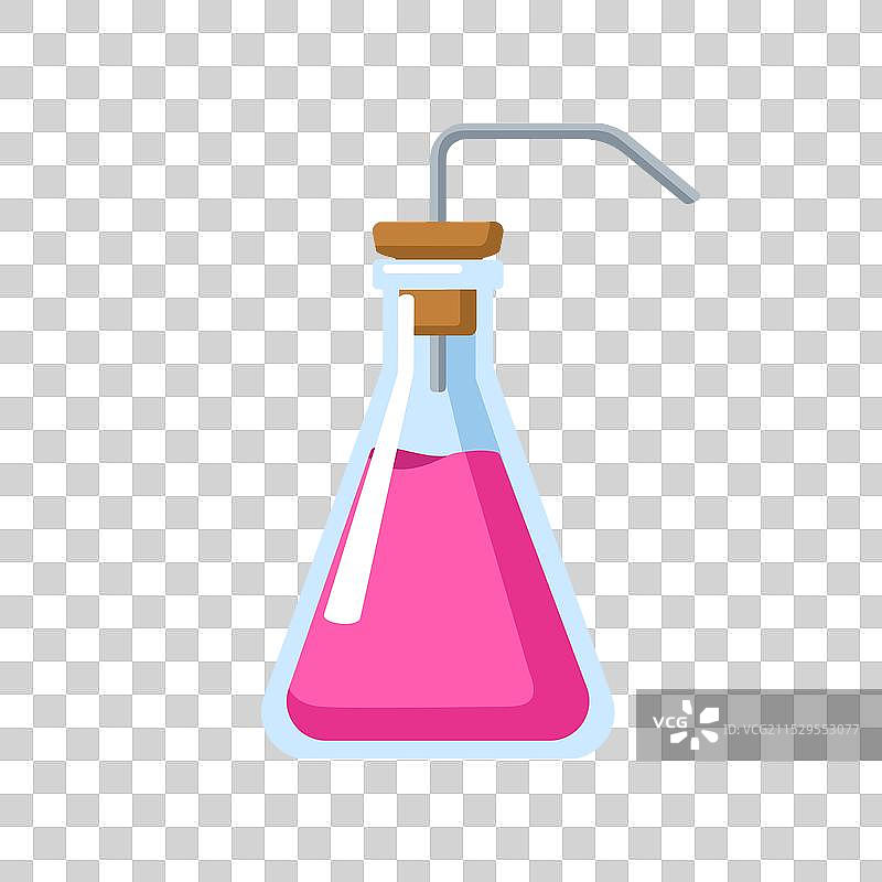 带有软木塞和输送装置的实验室玻璃器皿图片素材