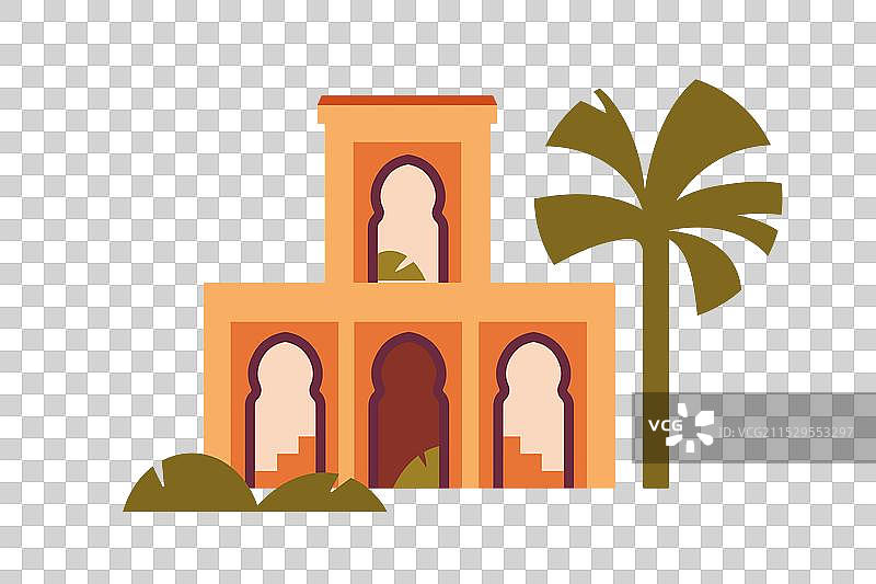 摩洛哥建筑中的古老拱门图片素材