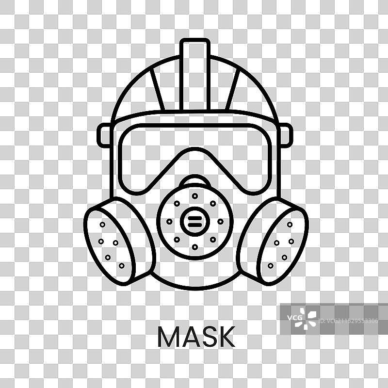 可编辑的防护口罩线条图标图片素材