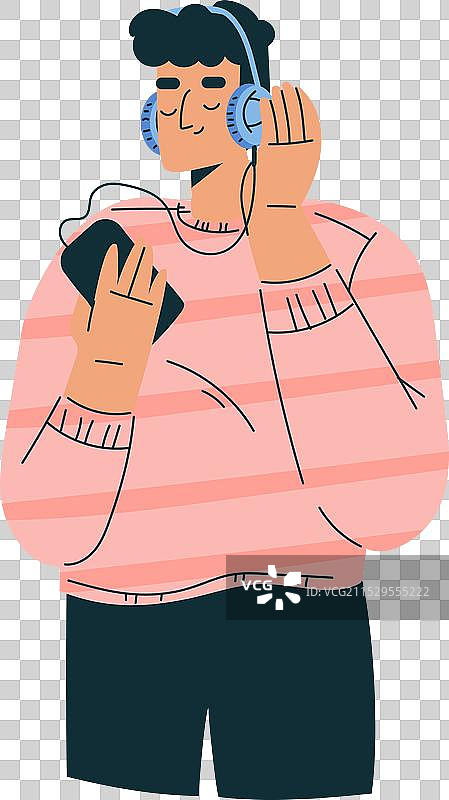 新技术与男性角色倾听图片素材