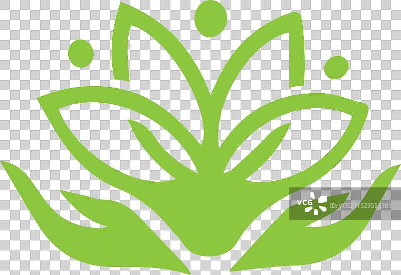 手握莲花的标志设计图片素材