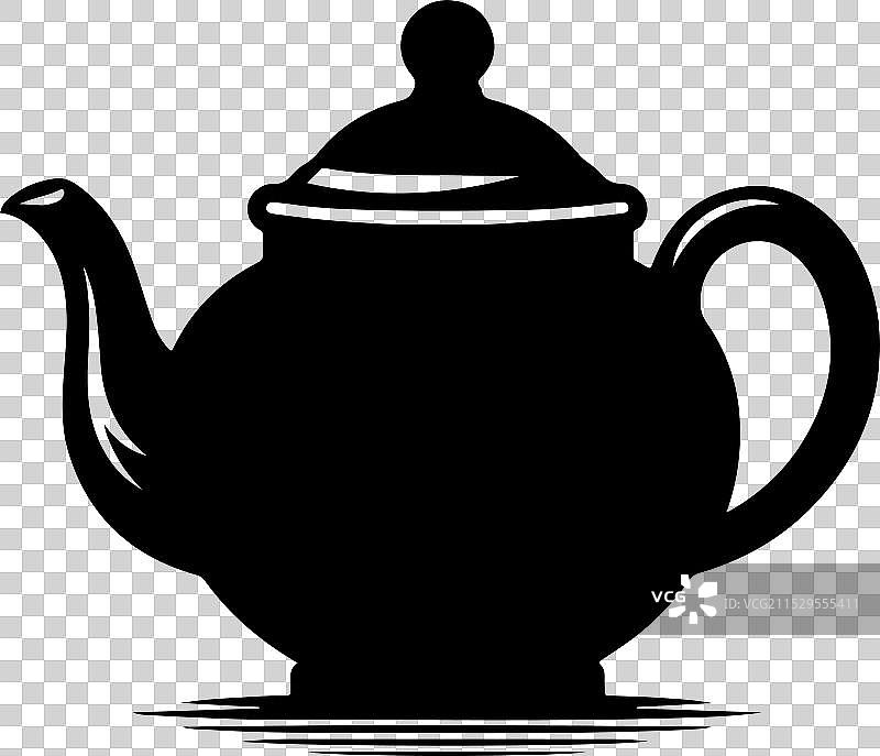 茶壶剪影设计，白色背景图片素材