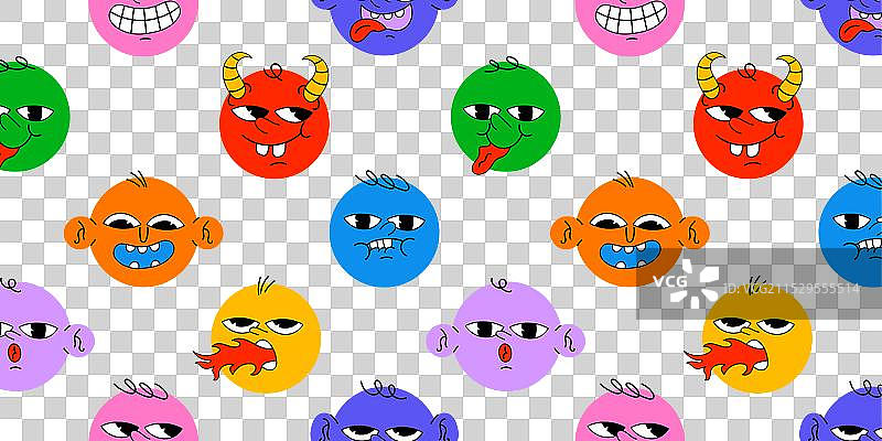 有趣的书呆子表情符号图标无缝图案图片素材