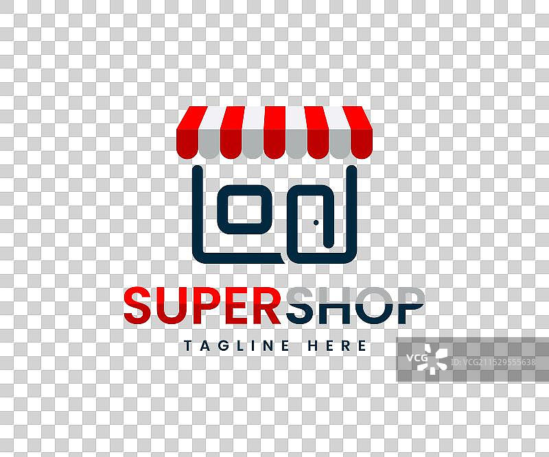 超级商店标志或在线商店标志和店铺标志图片素材