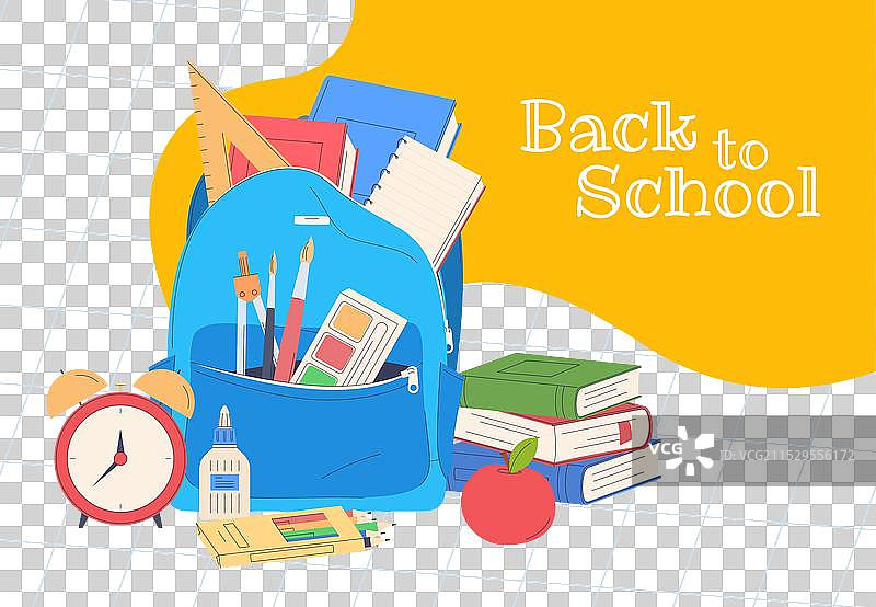 返校季的书包横幅图片素材