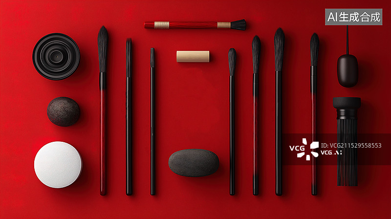 【AI数字艺术】书法用品图片素材