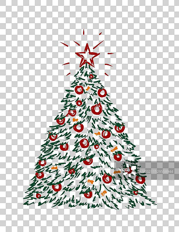 圣诞树的素描图片素材