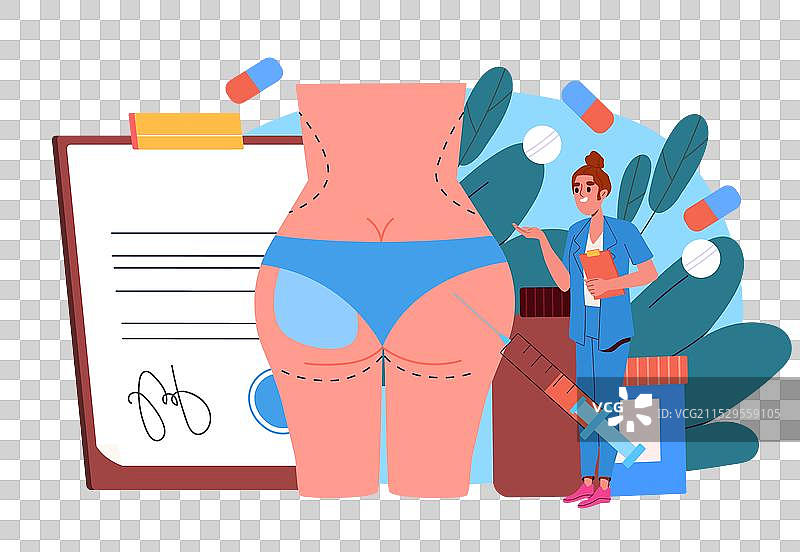 臀部手术概念，整形外科医生在进行手术图片素材