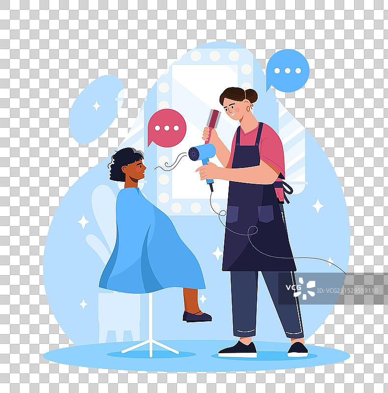 儿童理发师，手持梳子的女性图片素材