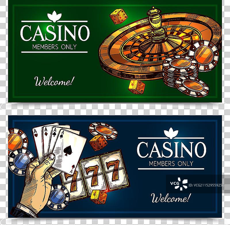 赌场横幅草图图片素材