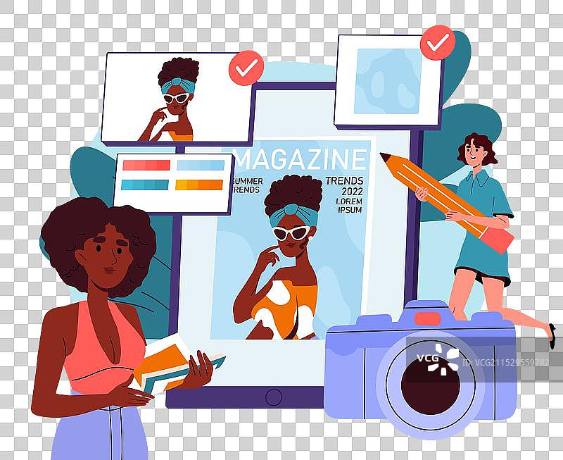 女性在时尚杂志封面上的设计人物图片素材