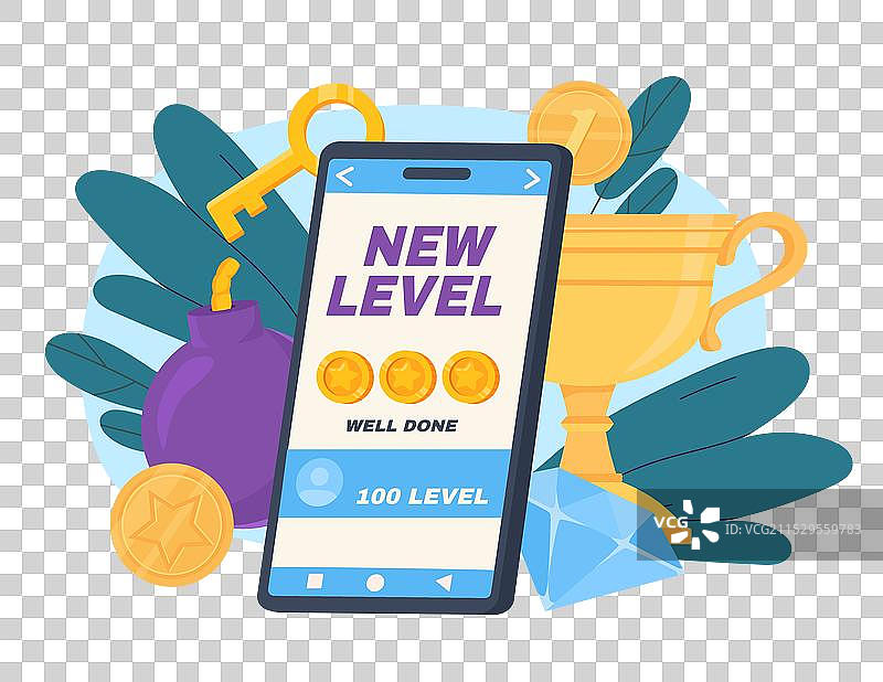 手机游戏中的新关卡图片素材