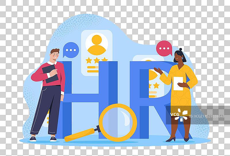 人力资源经理与招聘男女同在一起图片素材