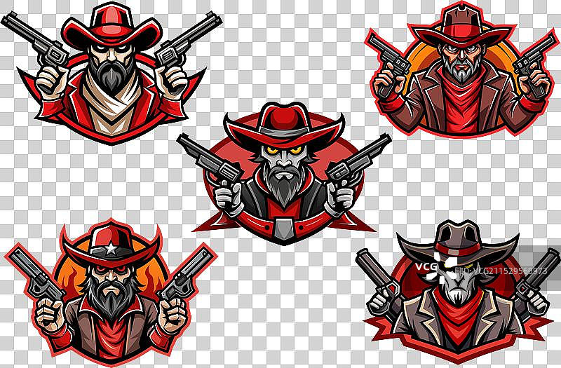 持枪的牛仔吉祥物图片素材