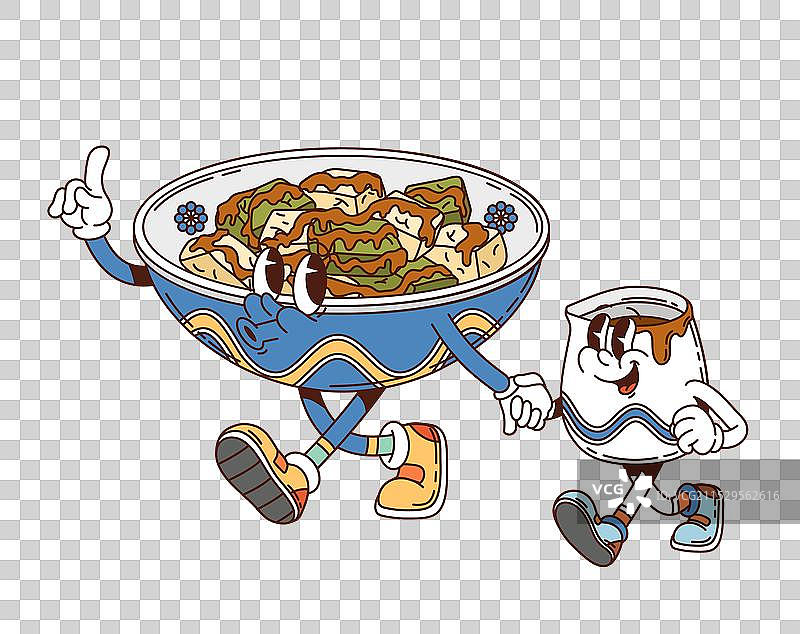 卡通日本蕨饼甜点角色图片素材