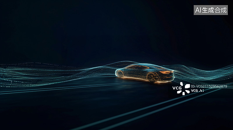 【AI数字艺术】汽车广告背景图科技感动感线条图片素材
