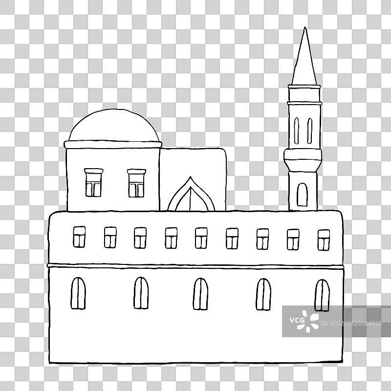 古老的摩洛哥或沙特阿拉伯建筑塔楼图片素材