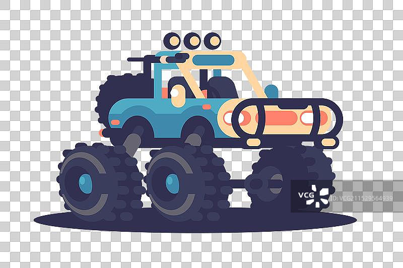 越野卡车配有巨大的轮子图片素材