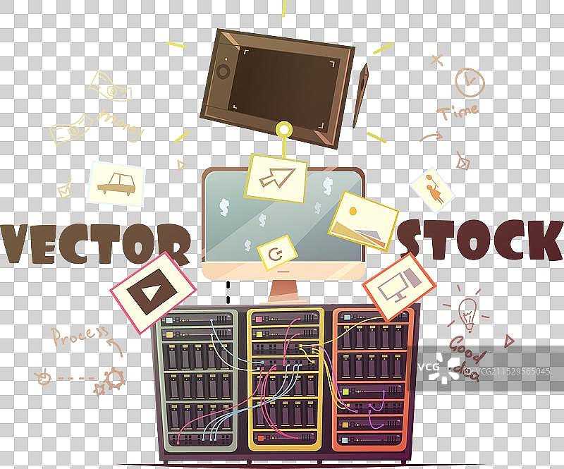 微型库存概念复古卡通图片素材