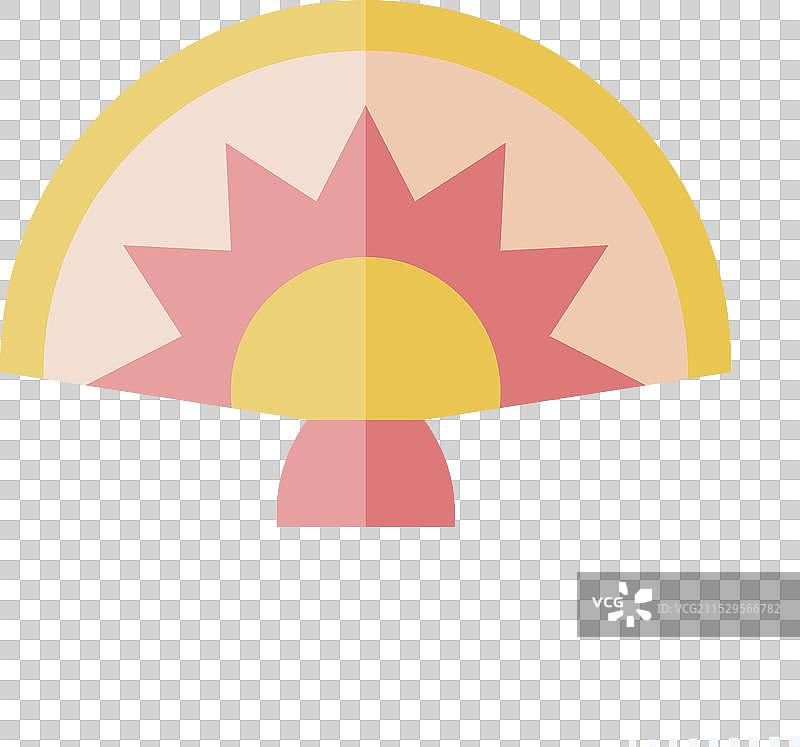 与西班牙相关的手持扇图标，扁平设计图片素材