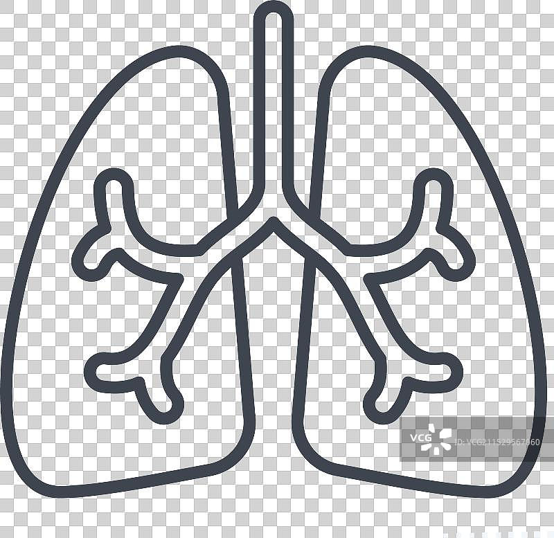 与呼吸治疗相关的肺部图标图片素材