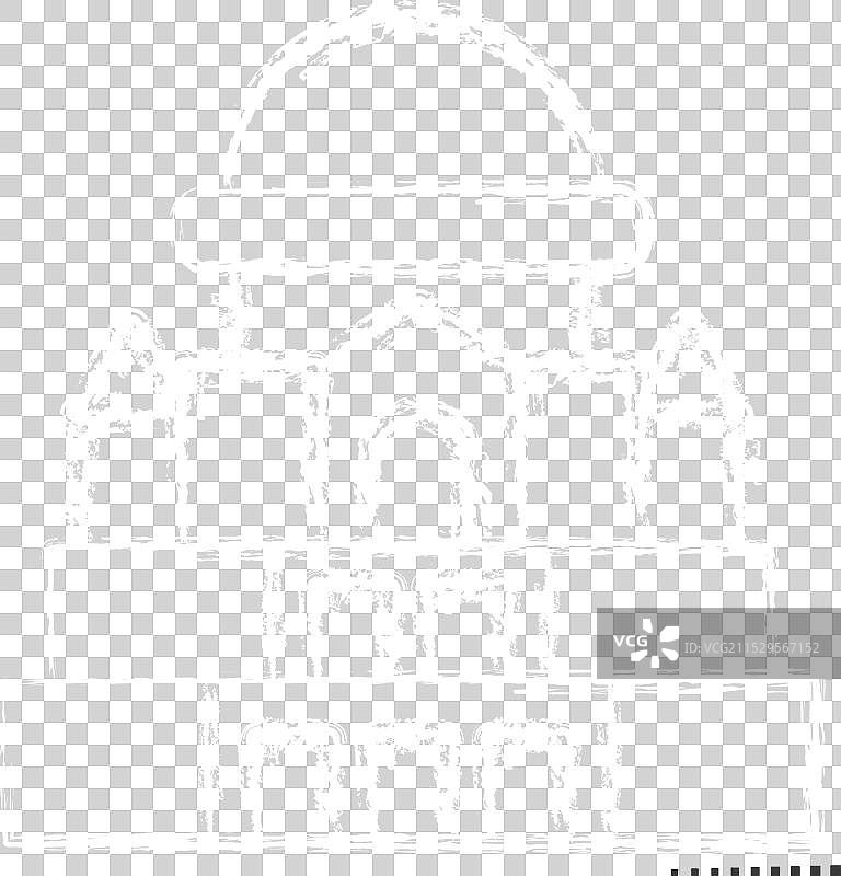 西班牙象征的蒙特惠奇图标，粉笔风格图片素材