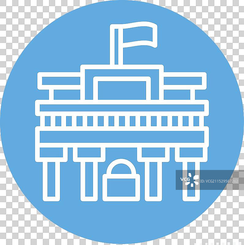 与西班牙相关的普拉多博物馆图标，蓝色图片素材