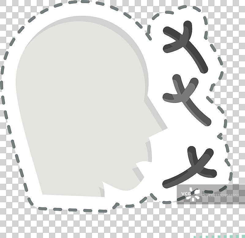 与呼吸道相关的过敏贴纸线条切割图片素材