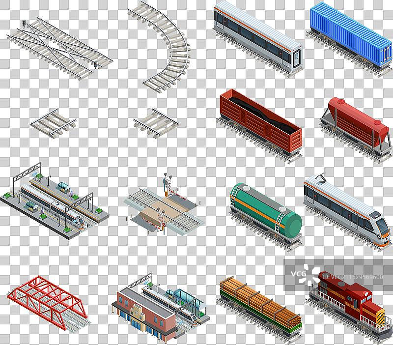火车站元素图标集图片素材