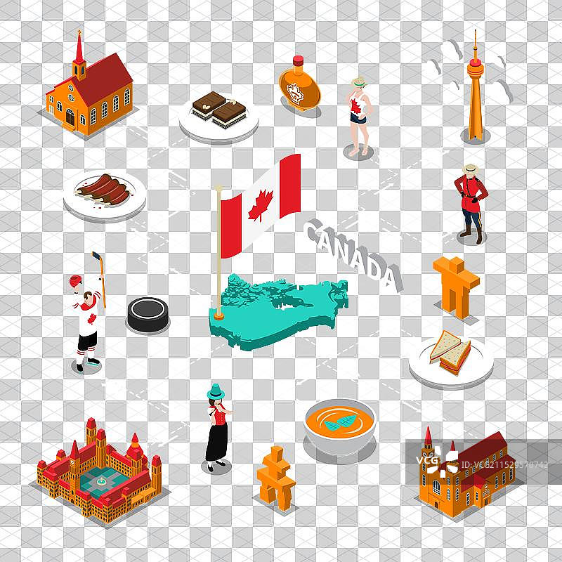 加拿大等距流程图图片素材