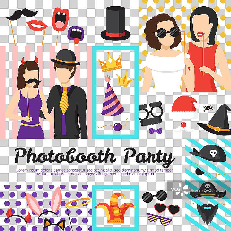 照片亭派对设计概念图片素材