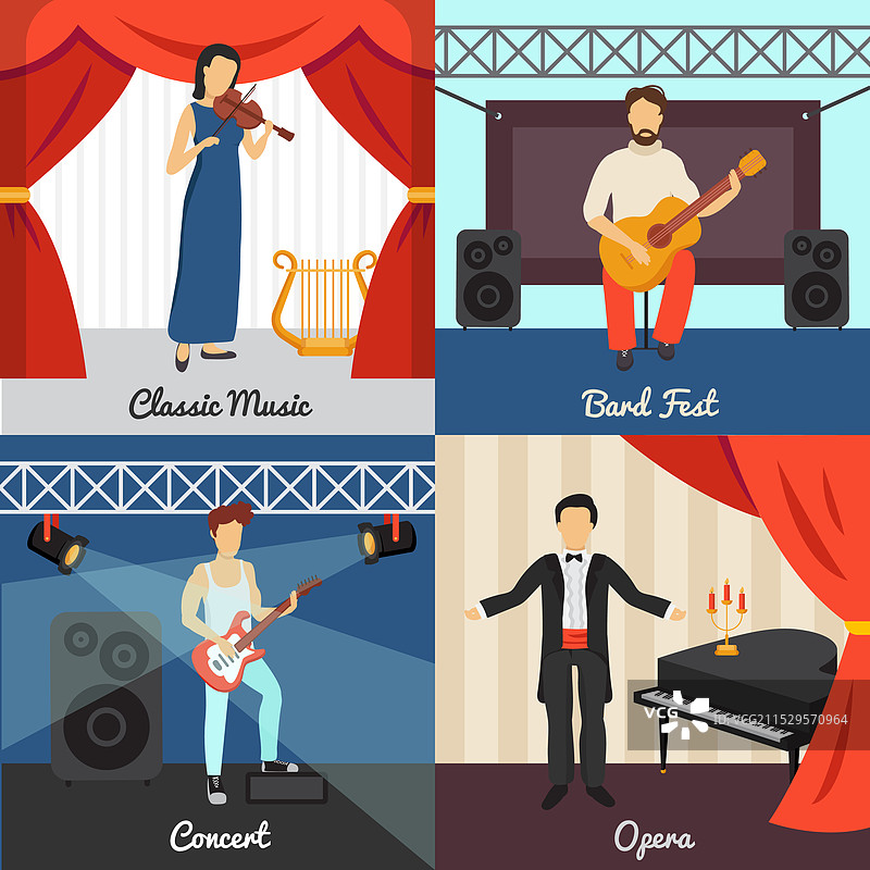 戏剧概念图标集图片素材