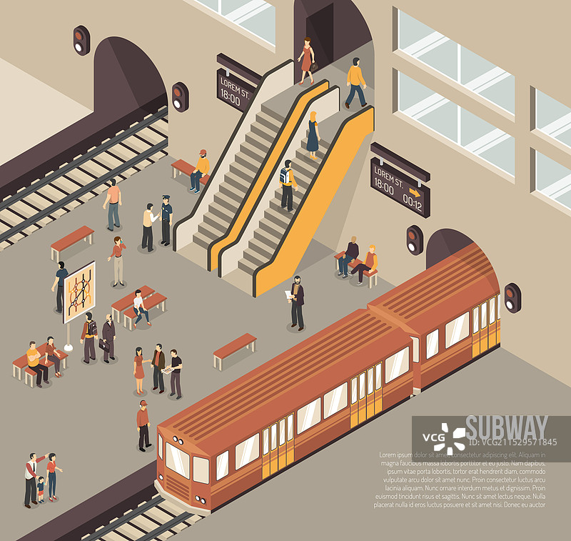 地铁地下站等距海报图片素材