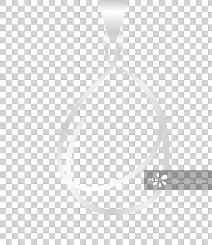 简单的银色泪滴吊坠，背景为白色图片素材