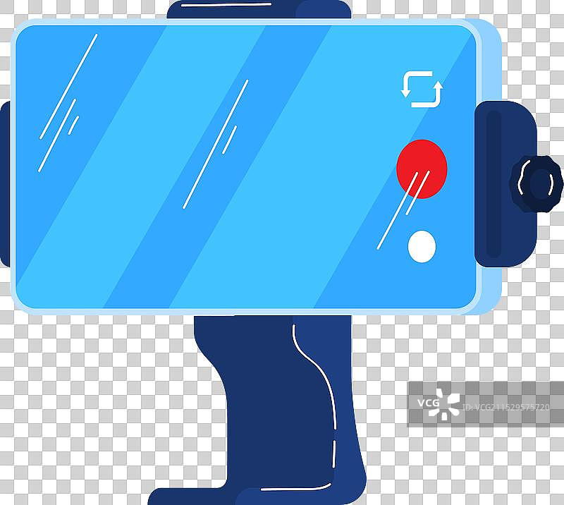 蓝色智能手机稳定器带录音按钮图片素材