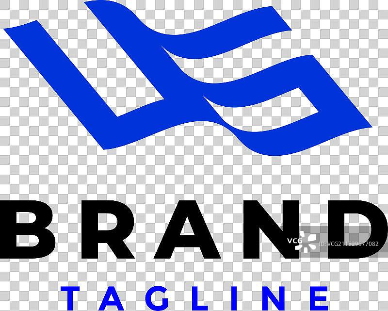 波浪形美国字母首字母标志设计图片素材