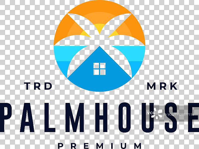 棕榈屋度假村海滩阳光复古标志图片素材