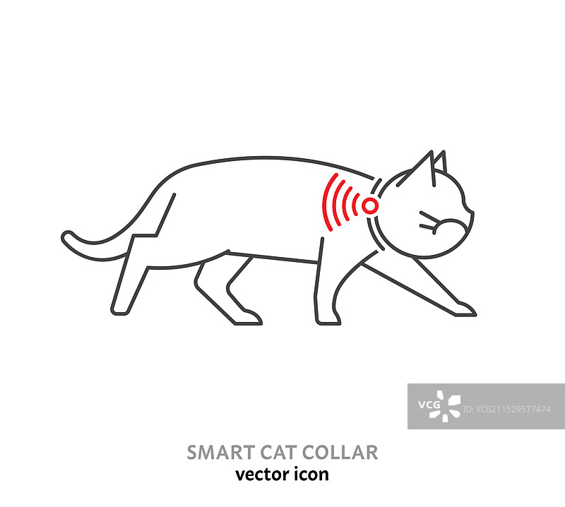 智能宠物项圈图标 猫 科技小工具标志图片素材