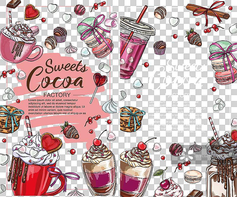 甜美可可站酒吧标志横幅套装图片素材