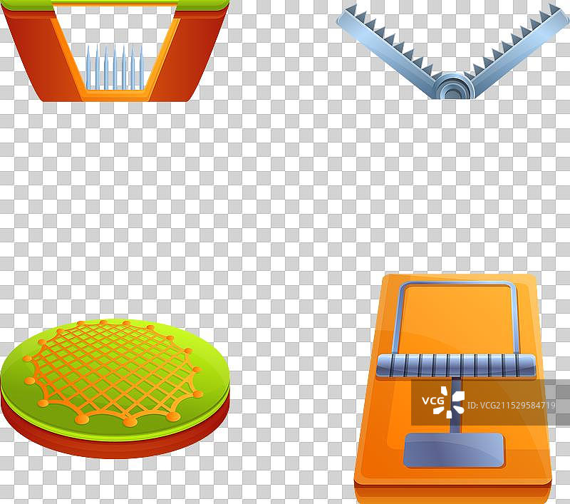 动物捕捉图标集 卡通风格 各种类型图片素材