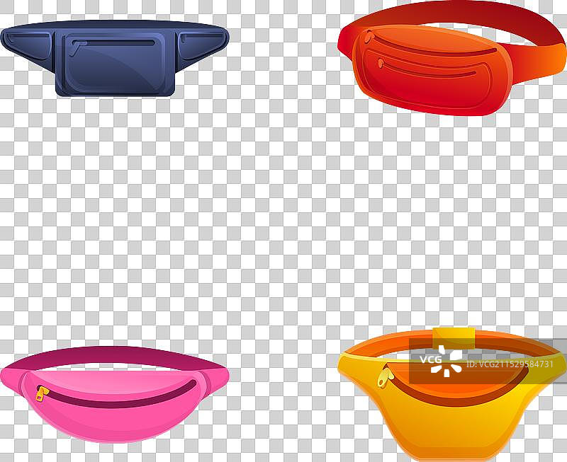 腰包图标集，卡通小包图片素材