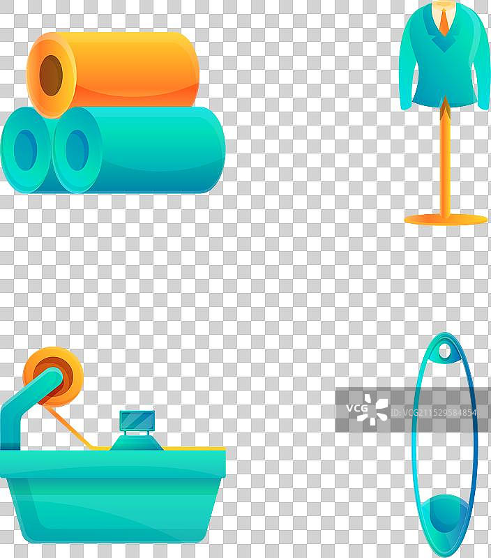 卡通风格的工作室图标集合图片素材