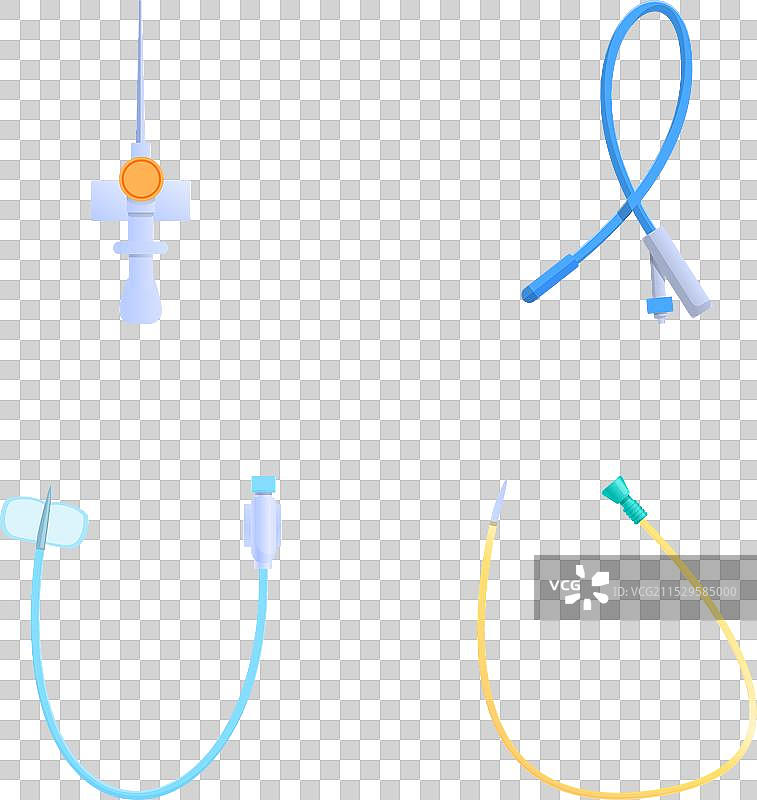 静脉导管图标集 卡通风格图片素材