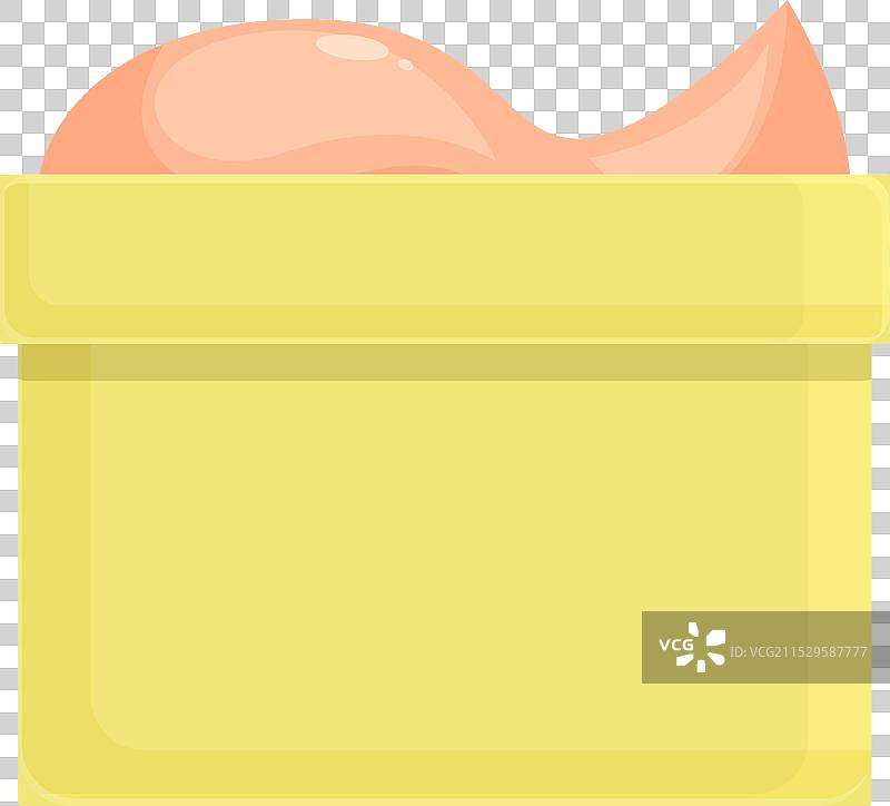 打开的药膏罐图标卡通风格图片素材