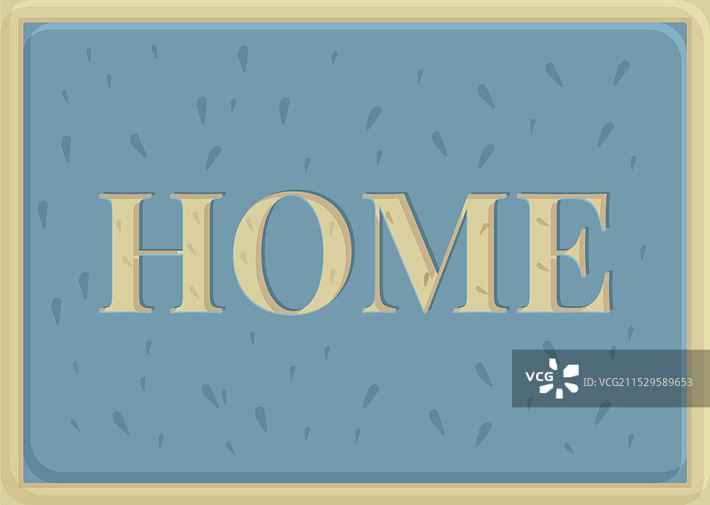 卡通风格的家门垫图标，位于前门台阶上图片素材