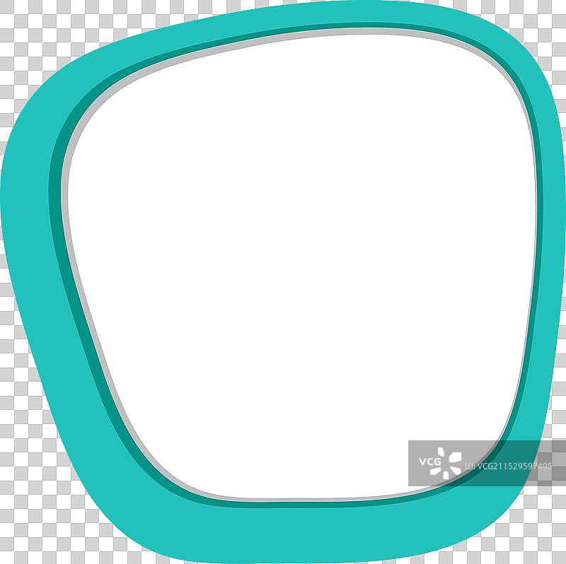 简单的青绿色框架在白色背景上图片素材