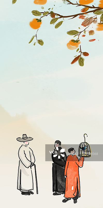 民国人物春节插画新年过年春节节日图片素材